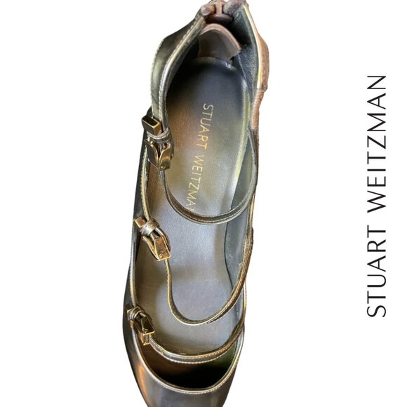 Stuart Weitzman | Flippy Pewter Mary Jane Flats, size 9M - Picture 5 of 6